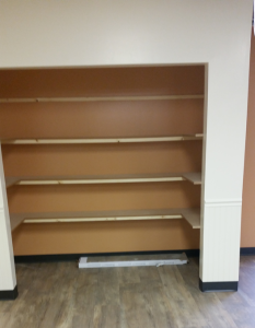 Shelving is up in the new pantry/closet.